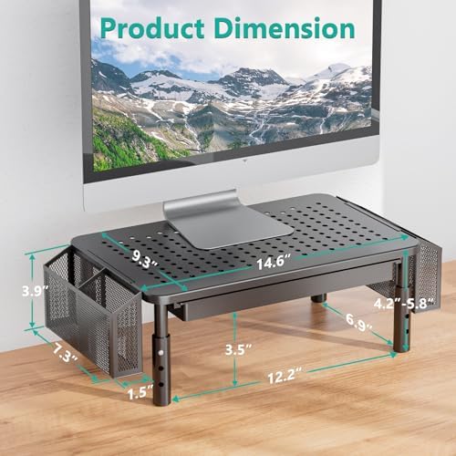 WALI Computer Monitor Stand with Storage and Pen Holder - Image 2