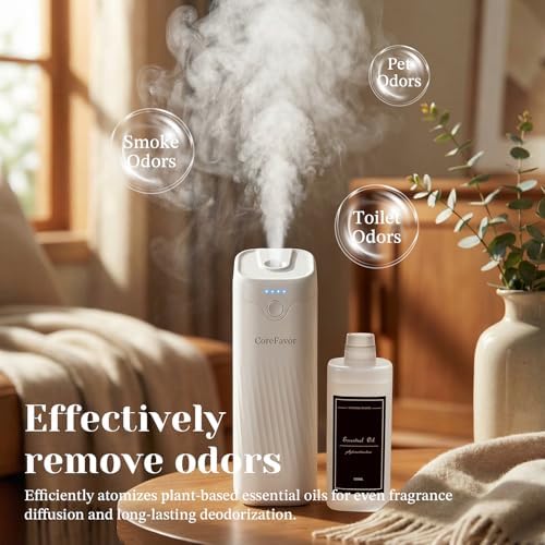 Waterless Essential Oil Diffuser, 4.06fl oz(120ml) Portable Battery Operated Cold Air Aroma Scent Machine, 4 Intensity Levels, Quiet Diffuser for Bedroom Office Bath Car (White-Retreat1) - Image 2