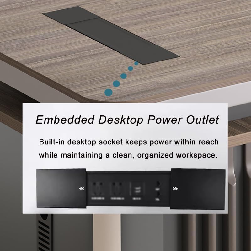 Executive Office Desk with Storage Cabinet,Modern l Shaped Executive Desk,50MM Thick Desktop for CEO Office, Reception & Commercial Workspace - Image 6