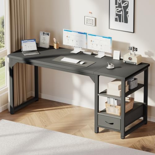 Mericonia 48 in Computer Desk with Drawer, 1" Thick Reversible Office Desk - Image 2