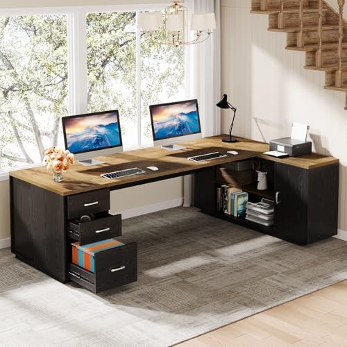 Tribesigns 85.8-Inch L-Shaped Executive Desk, Extra Large Home Office Desk - Image 6