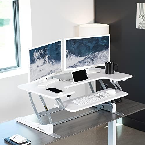 VIVO White 42 in Standing Desk Converter, DESK-V000VLW - Image 2