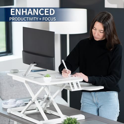 VIVO White 26 in Standing Desk Converter, DESK-V026KW - Image 4