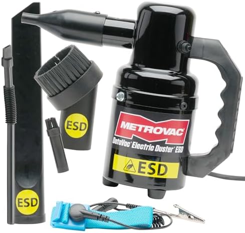 MetroVac DataVac ED-500-ESD Electric Air Duster | Antistatic Computer Air Blower for PC Cleaning with Accessories by METROVAC