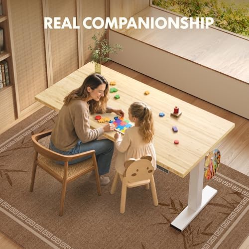 FLEXISPOT 48" x 24" Solid Bamboo Standing Desk, White Frame - Image 6