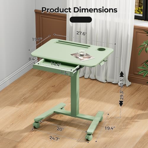 28" Mobile Standing Desk with Drawer, Portable Laptop Desk - Image 2