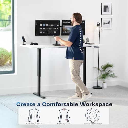 VIVO White 71 x 36 in Standing Desk, DESK-KIT-1B7W-36 - Image 4