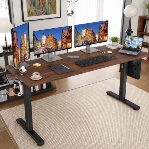 STARY Electric Standing Desk Adjustable Height Sit Stand Home Office Desk with Splice Board - Image 2