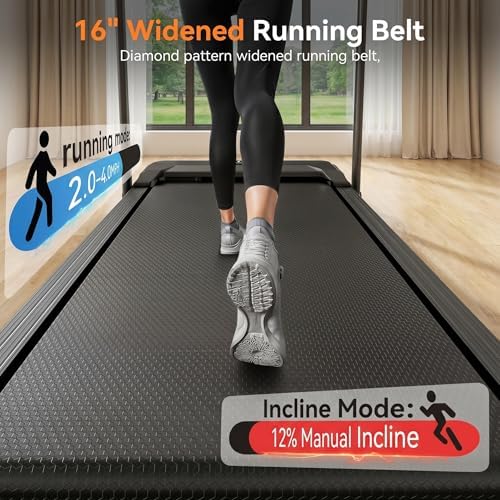 ANCHEER Walking Pads, 2 in 1 Under Desk Treadmill 2.5HP Compact Running Machine with Remote Control, 300lbs Weight Capacity for Home/Gym/Office,Ultra-Quiet, Installation-Free - Image 7