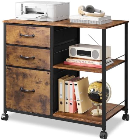 DEVAISE 3 Drawer Mobile File Cabinet, Fabric Lateral Filing Cabinet by DEVAISE