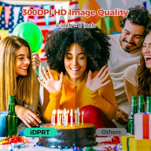 iDPRT 4×6 Photo Printer, Bundle 108 Sheets Photo Paper & 2 Ribbon Cassette, Photo Printer for iPhone & Android, Beige - Image 5