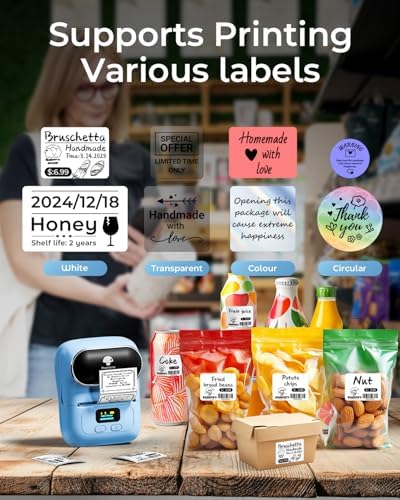 Phomemo M110 Label Printer, Portable Thermal Label Maker with Display - Image 4