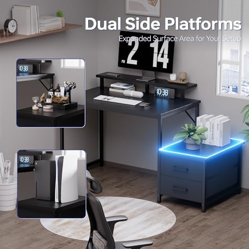 Pamray 50 Inch Small Computer Desk with Drawers and Storage - Image 4