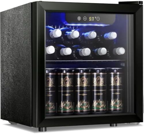 Antarctic Star Mini Fridge 12 Bottle 48 Can Beverage Refrigerator Cooler-with Glass Door for Beer Soda Drinks or Wine,Freestanding Beverage Fridge for Home and Bar,1.3 Cu. Ft. by AntarcticStar