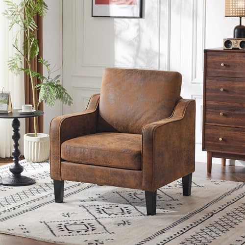 VINGLI Upholstered Gold Foil Accent Chair, Armchair for Living Room, Rustic - Image 2