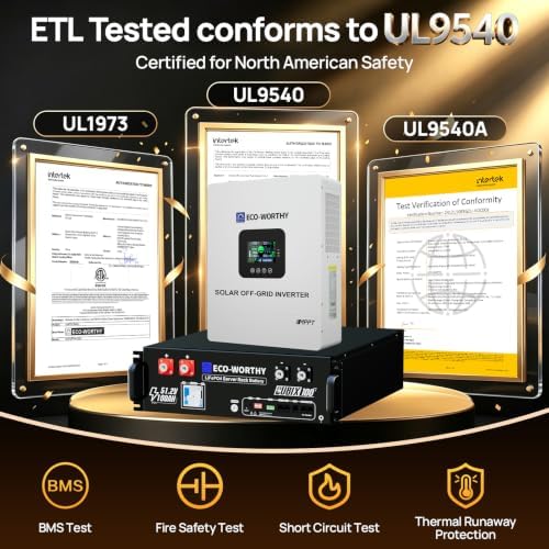 ECO-WORTHY 48V Home Backup Power, 5120Wh LiFePO4 Battery,AC 5000W Inverter - Image 3