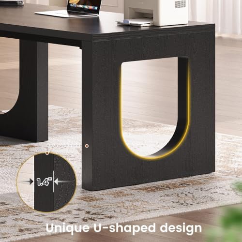 SEDETA 63" L Shaped Desk with 3 Drawers,Modern Executive Office Desk - Image 4