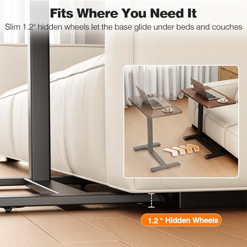 ROMOON Overbed Table with Wheels, Height Adjustable Rolling Laptop Cart - Image 5