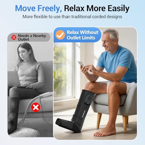 Comfytemp Cordless Air Compression Leg Massager for Circulation, 1 Pack - Image 2