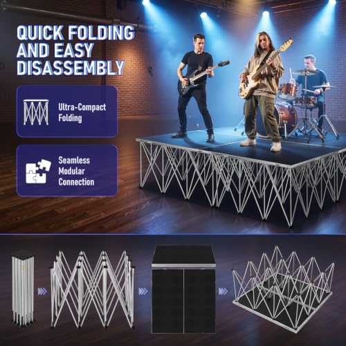 4x4 ft Foldable Stage Platform, 24" Modular Portable Riser - Image 7