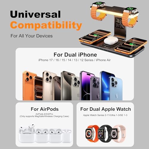 7 in 1 Charging Station, Dual Phone Charging Station for 2 Apple Watch - Image 2