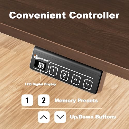 67"x24" Standing Desk, Height Adjustable Sit-Stand Home Office, Walnut - Image 5