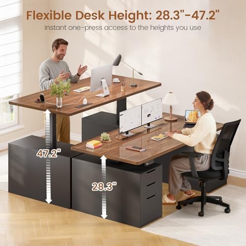 SEDETA Electric Standing Desk with 6 Drawers, 55" Adjustable Stand up Desk with Storage, Computer Desks with Power Outlets for Home Office, Black - Image 3