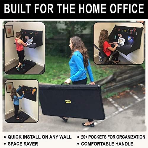 PRO WS3800 Portable Standing Desk, Workbench, Station, Storage for Jobsite, Garage, Office, Shop, Hanging Work Surface, Black - Image 4