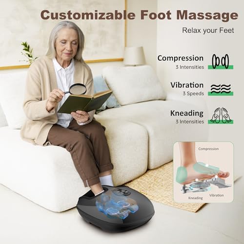 Heycool Shiatsu Foot Massager with Heat, Deep Kneading, Compression & Vibration Foot Massager Machine with Remote Control, Fits Size 13 for Home Relaxation, Office Workers & Seniors - Image 2