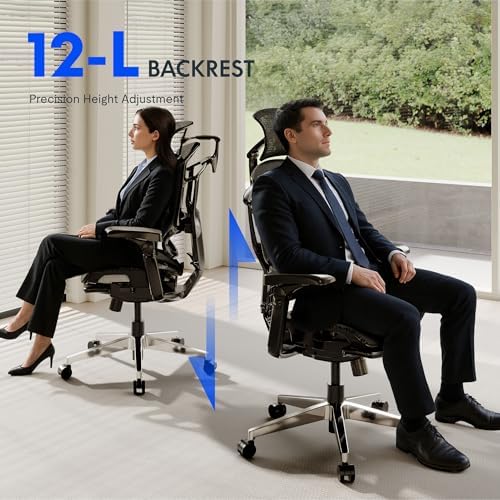 FLEXISPOT ErgoX PRO Premium Ergonomic Office Chair Soft Black-FT - Image 5