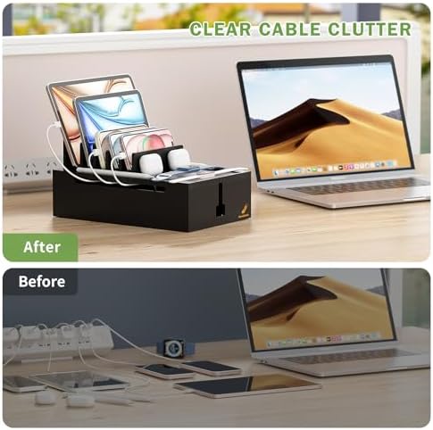 Pezin & Hulin Bamboo Charging Station-Black, (No USB Charger and Cables) - Image 7