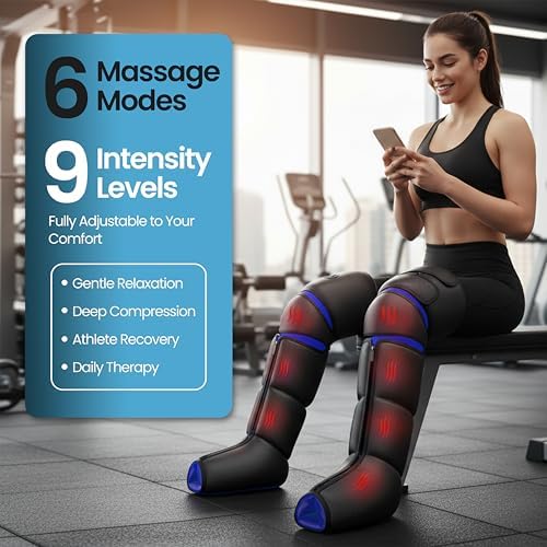 Leg Massager with Heat for Feet, Calves & Thighs, Air Compression - Image 6