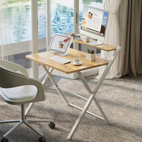 GreenForest Folding Desk No Assembly, Sturdy Computer Desk for Small Spaces - Image 2