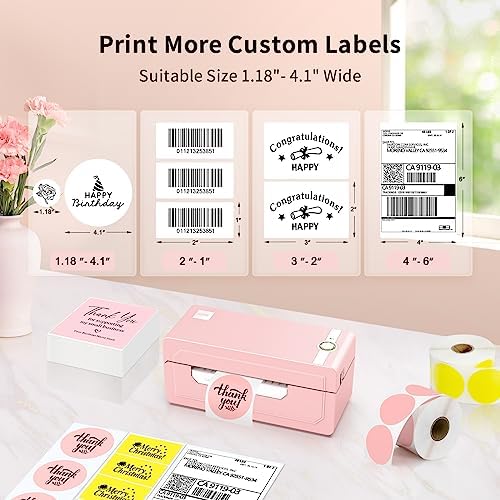 JADENS Bluetooth Thermal Shipping Label Printer, Wireless 4x6 Label Printer - Image 4
