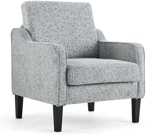 VINGLI Grey Accent Chair, Chenille Upholstered Armchair for Living Room by VINGLI