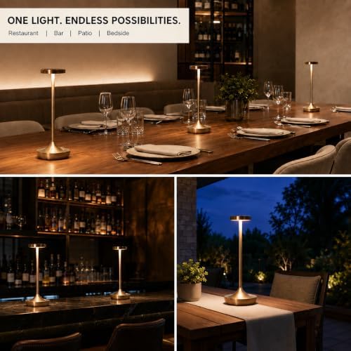2 Pack Rechargeable Cordless Table Lamps 6000mAh LED Battery Table Light - Image 4