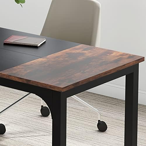 Tribesigns 63” Executive Desk, Large Office Computer Desk with Thicken Frame, Modern Simple Workstation Business Furniture for Home Office, Rustic Brown/Black - Image 6
