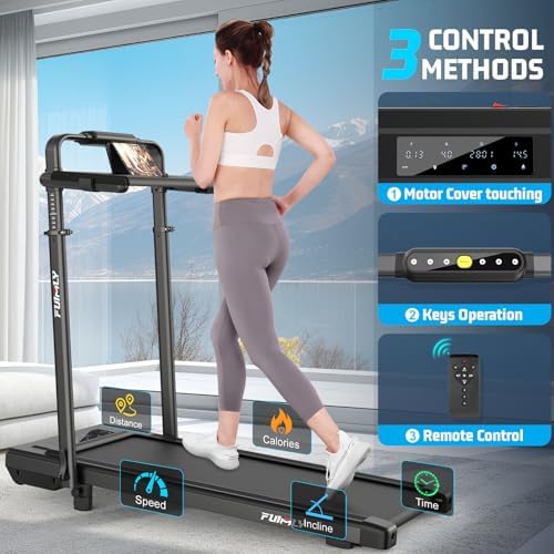 Walking Pad Treadmill with Desk Workstation, 15% Incline Treadmill with Handle Bar, Foldable Treadmills Under Desk for Home/Office, 400 lbs+ Capacity, Adjustable Height, Removable Desk, 3.5HP Motor - Image 5