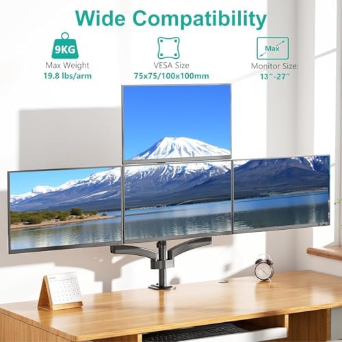 WALI Stacked 4 Monitor Mount for 13-27 inch Screens, 19.8 lbs per Arm - Image 2