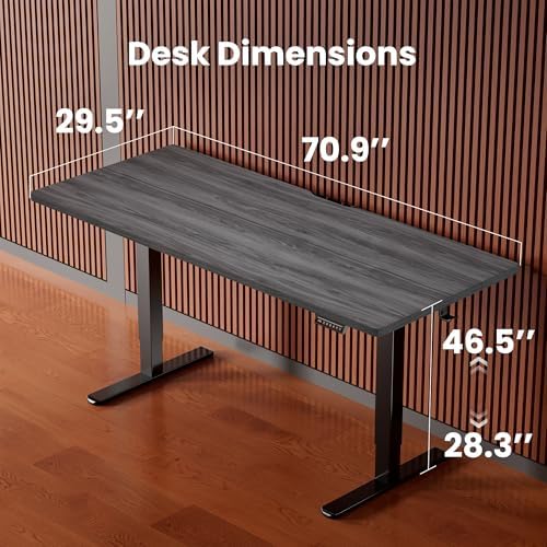 ErGear Height Adjustable Electric Standing Desk, 71 x 30 Inches Sit Stand up Desk, Memory Computer Home Office Desk, Grey - Image 3