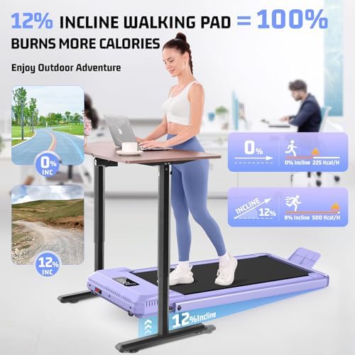 FUNMILY Upgrade Walking Pad Folding Treadmill with 12%/15% Incline & Handle Bar, 3.5HP Foldable Under Desk Compact Treadmills for Home/Office/Gym, 400+lb Capacity, Shock Absorption - Image 4