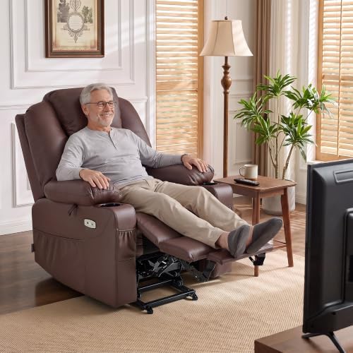 MCombo Power Lift Recliner Chair for Elderly 7040(Medium, Light Brown) - Image 2