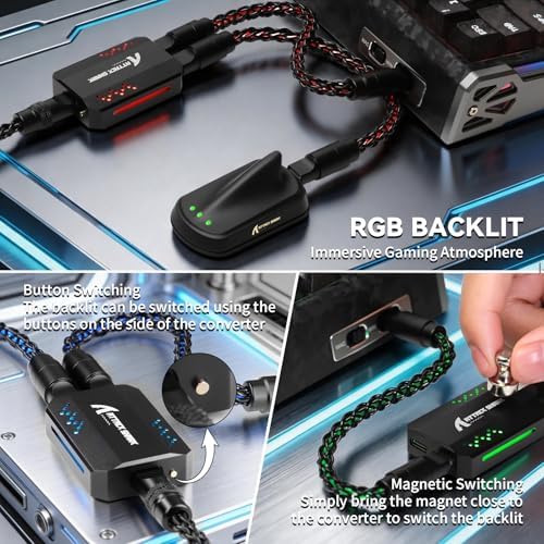 ATTACK SHARK C07 PRO Custom Braided USB-A to Dual Type-C Cable-Black - Image 4