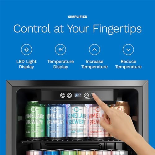 hOmeLabs Beverage Refrigerator and Cooler, 120 Cans Capacity, 3.2 Cu Ft - Image 4