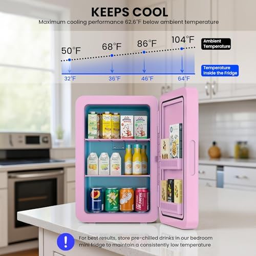 Kikihouse 22L/30Cans Mini Fridge for Bedroom, Portable Cooler & Warmer - Image 4