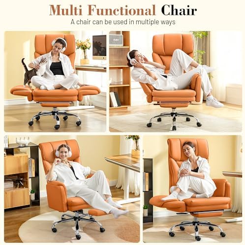 FelixKing Office Chair, Flip Armrests for Pets Criss Cross Legged,Brown - Image 3