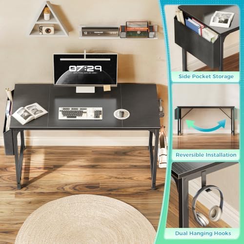 PRAISUN 47'' Computer Desk with Fabric Storage Bag - Image 4