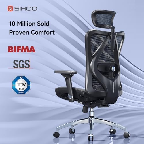 SIHOO M57 Ergonomic Office Chair, Mesh Back Desk Chair with 3D Armrests - Image 6