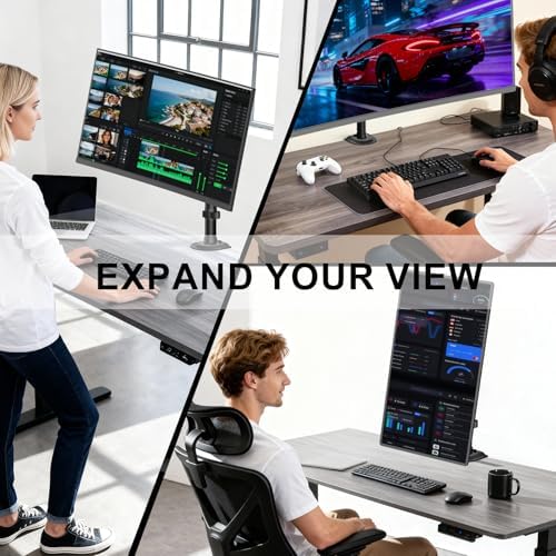 WALI Heavy Duty Single Monitor Arm Desk Mount for 13-49 Inch Screens, Ultrawide Monitor Stand with Full Motion Tilt, Swivel, Rotation, Holds up to 44 lbs, C-Clamp Mount for VESA 75/100mm,(M001S) - Image 7