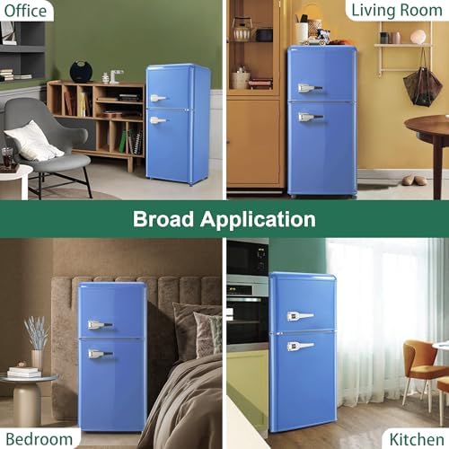 Retro Mini Fridge with Freezer 4.0 Cu. Ft, Small Refrigerator Dual Door - Image 7